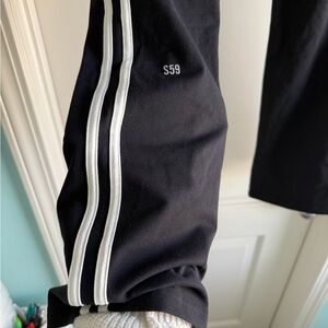 Splits59 black flare leggings w/ white stripes  32” length